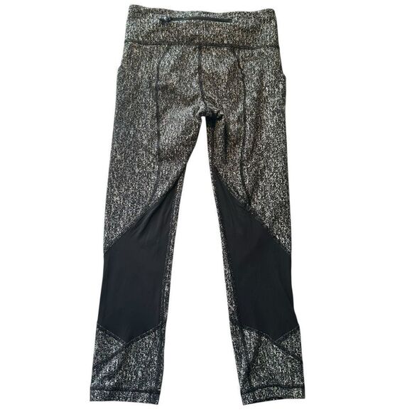 Lululemon Pace Rival Crop Black White size 4 - Picture 3 of 7